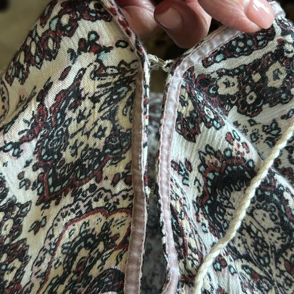 AEO Boho Deep V Neck Boho Peasant Top Blouse Womens XL Viscose Velvet seams - Picture 4 of 12